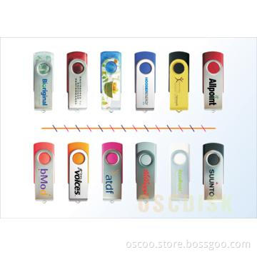 Twist style USB flash drive with Silver or Golden coated